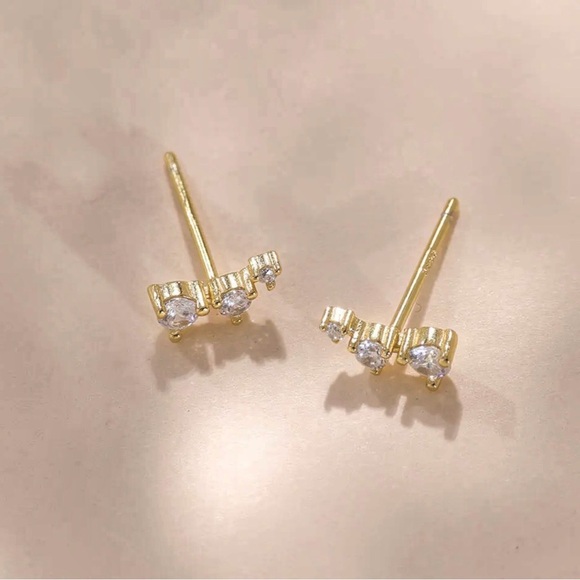 NEW 18K Gold-Plated 925 Sterling Silver Shiny Zircon Constellation Stud Earrings - Picture 6 of 16